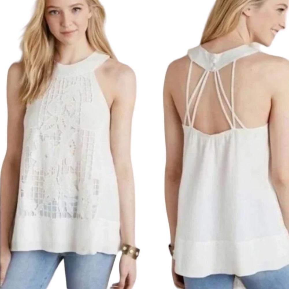 FLOREAT Anthropologie Decatur Halter Top